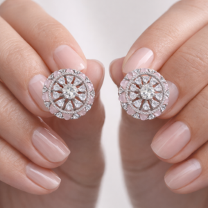 Blush radiance Cz earrings with gold plating