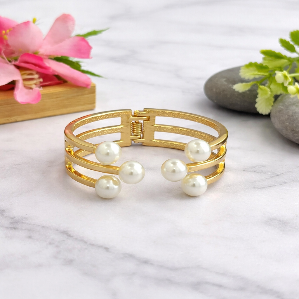 pearl gold cuff openable kada pearl gold cuff openable kada