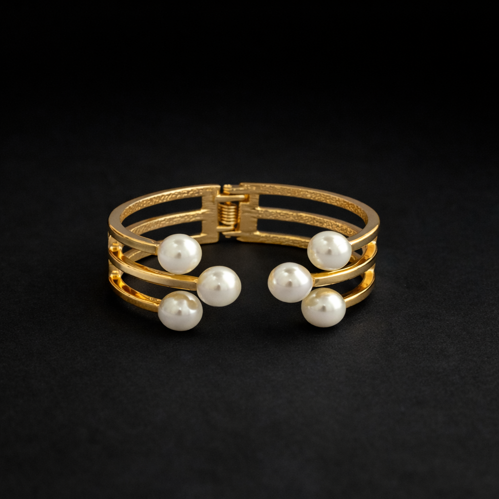 pearl gold cuff openable kada pearl gold cuff openable kada