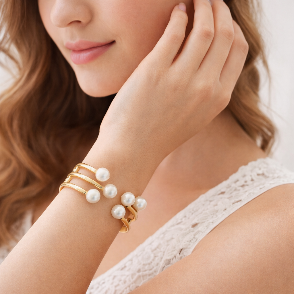 pearl gold cuff openable kada pearl gold cuff openable kada