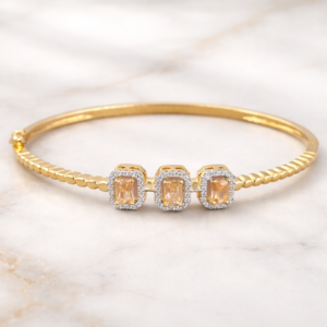 Cz openable kada with 2tone plating