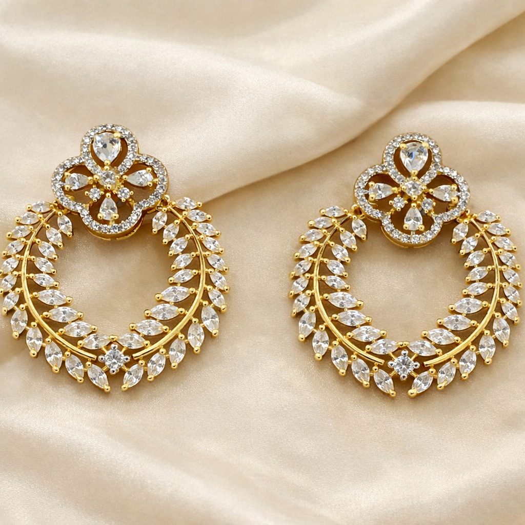 file_00000000bc8471fd914c21e70b649ef7 American diamond classic earring with gold plating