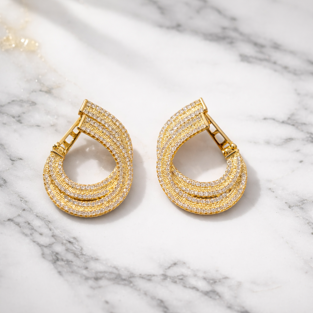 celestia ad sparkle drop earrings with gold plating celestia ad sparkle drop earrings with gold plating