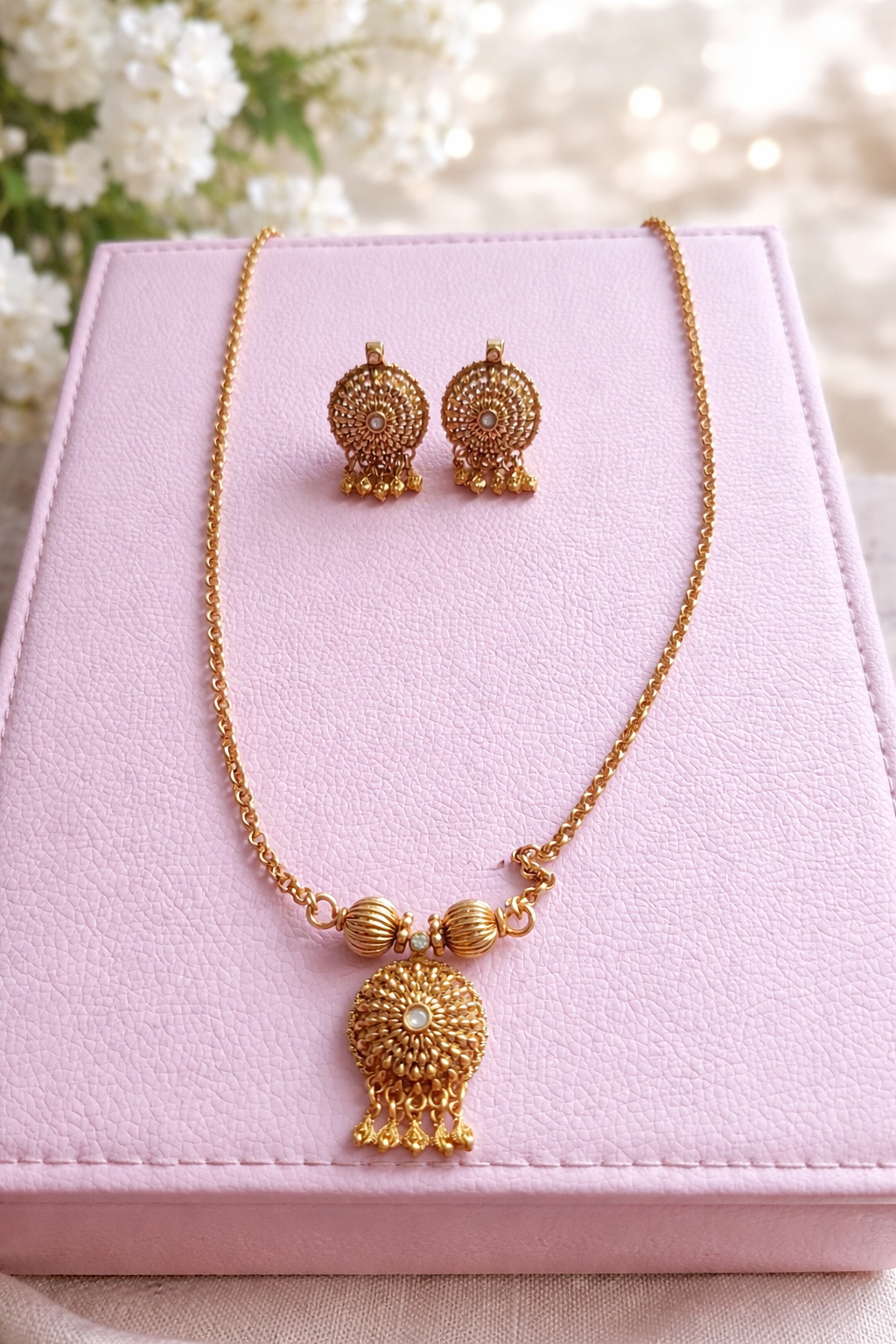 gold plated antique necklace set gold plated antique necklace set