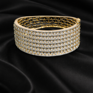 american diamond bracelet with gold plating