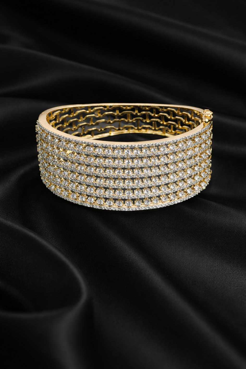 american diamond bracelet with gold plating american diamond bracelet with gold plating