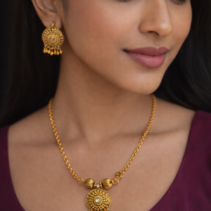 gold plated antique necklace set