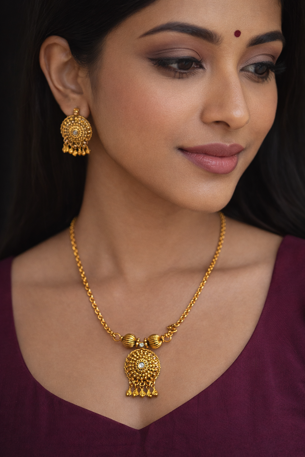 gold plated antique necklace set gold plated antique necklace set