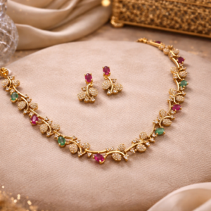 royal elegance ruby necklace set