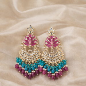 royal peacock chandbali earrings