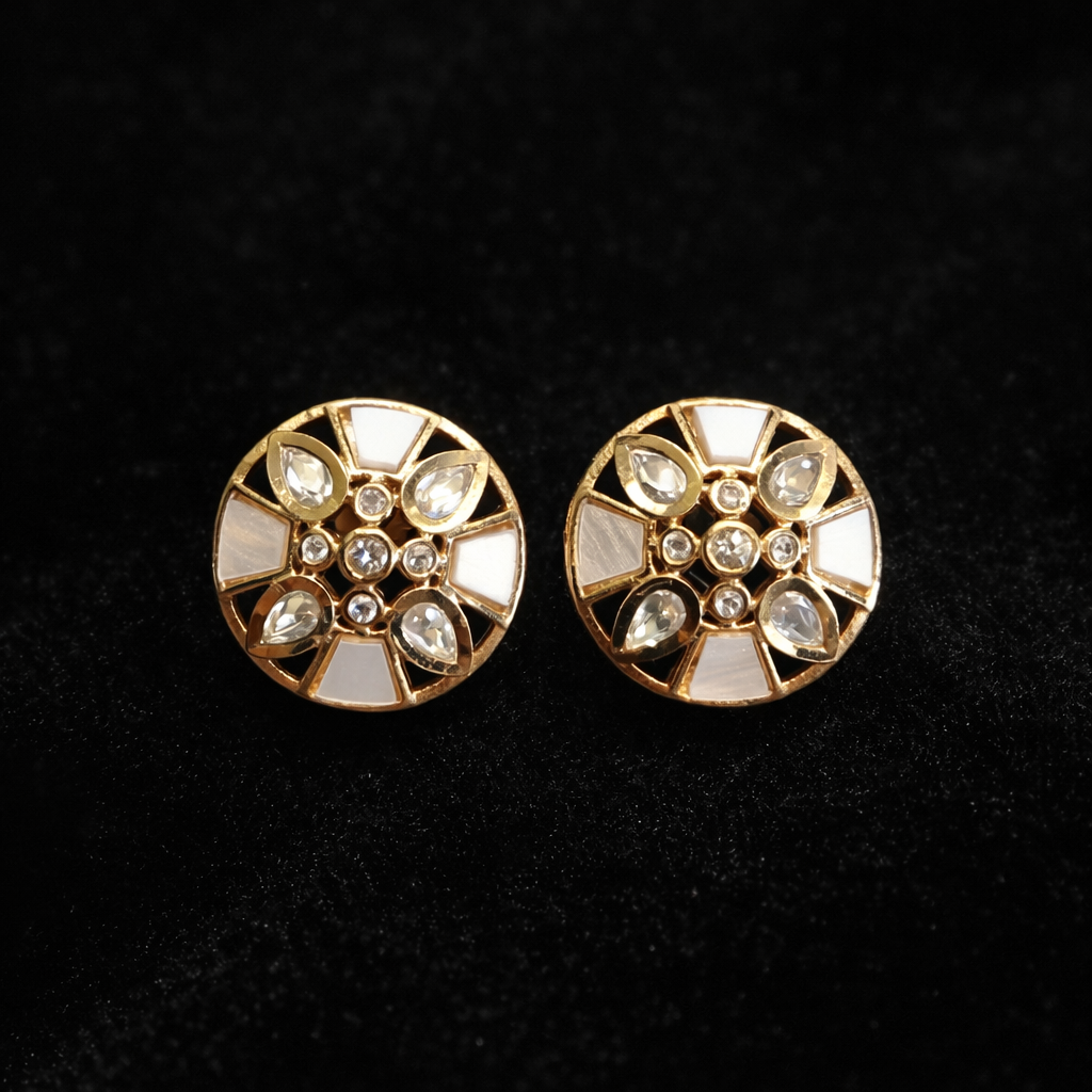 royal petal kundan studs with gold plating royal petal kundan studs with gold plating