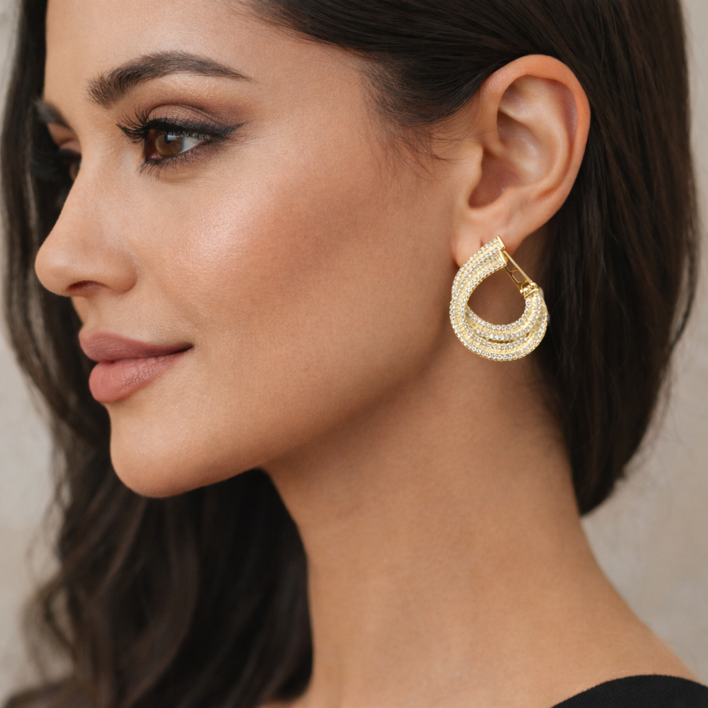 celestia ad sparkle drop earrings with gold plating celestia ad sparkle drop earrings with gold plating