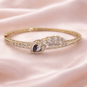 american diamond openable kada with mehendi plating